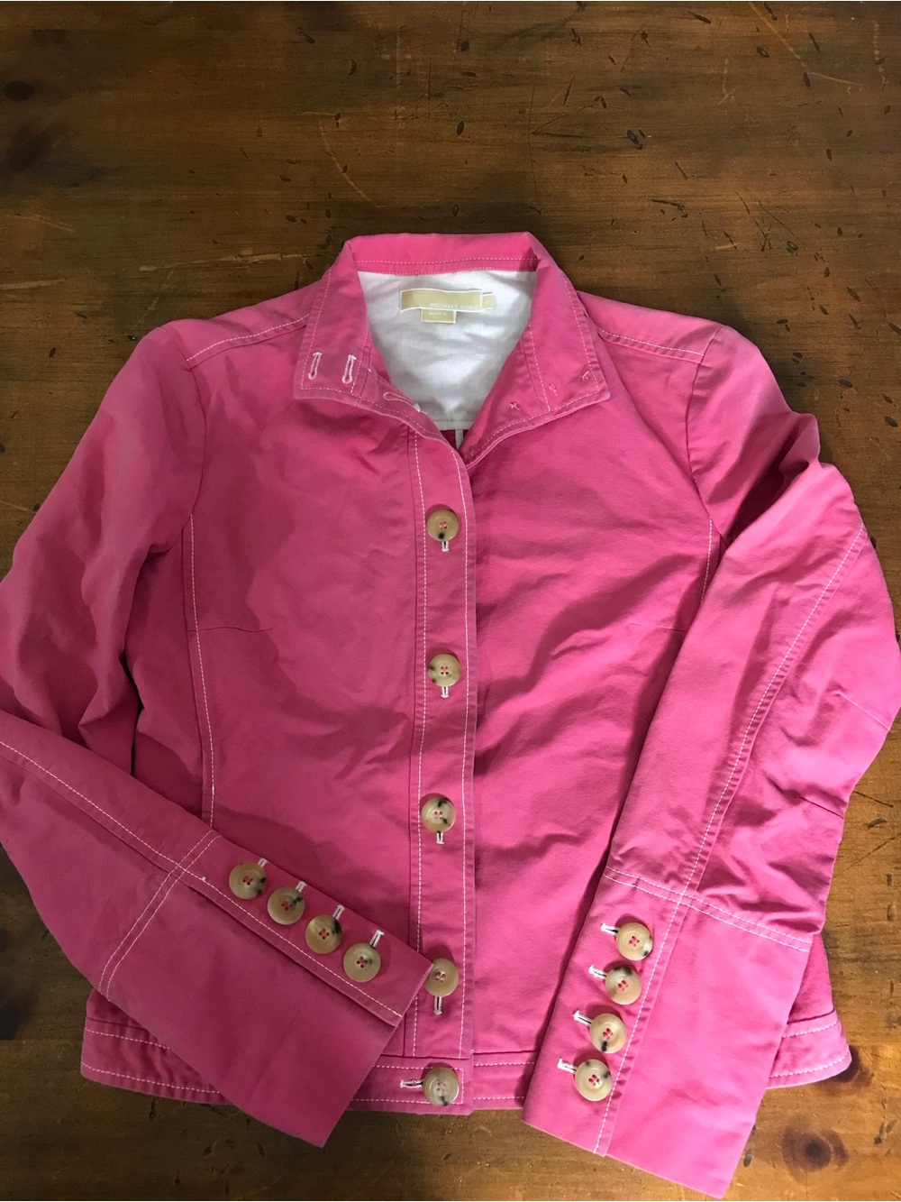 Michael Kors Pink Button-Front Cotton Blazer Women’s 8